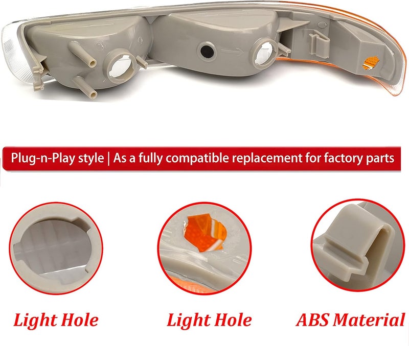 APSVE Pair of Turn Signal Light Parking Light Assembly Compatible with Chevy Models - 99-02 Silverado 00-06 Tahoe Suburban - Image 4